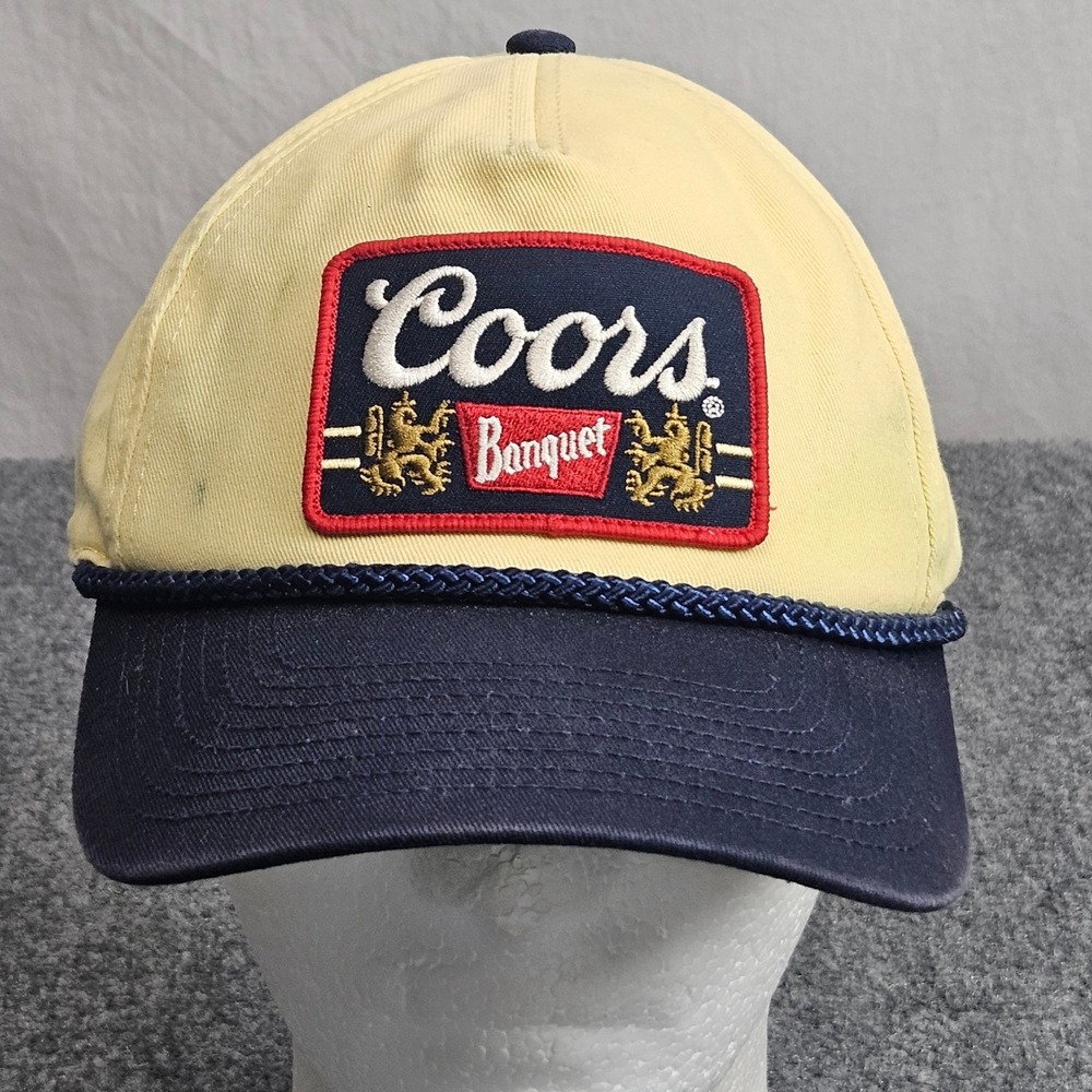 Coors Beer Hat Hat Yellow Blue Banquet Snapback Rope Cap Brewery Throwback Patch